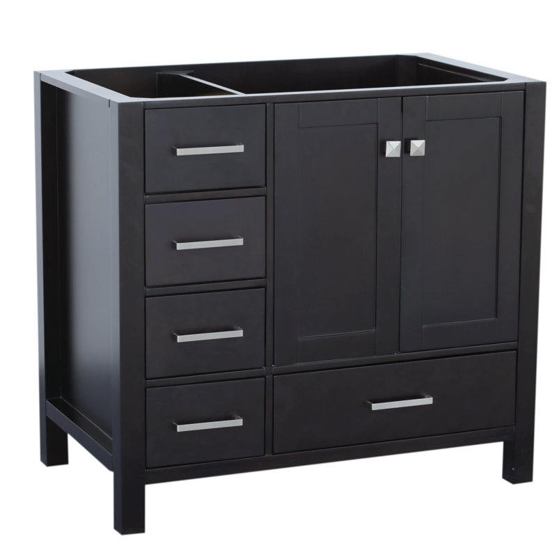 Mercer41 Joseline Right Offset 36 Single Bathroom Vanity Base Only